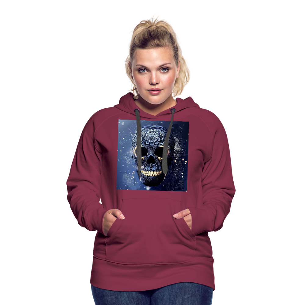 Kapuzenpullover Sweatjacke Sweatshirt Hoodie Pulli Basic Damen Kapuze - Bordeaux