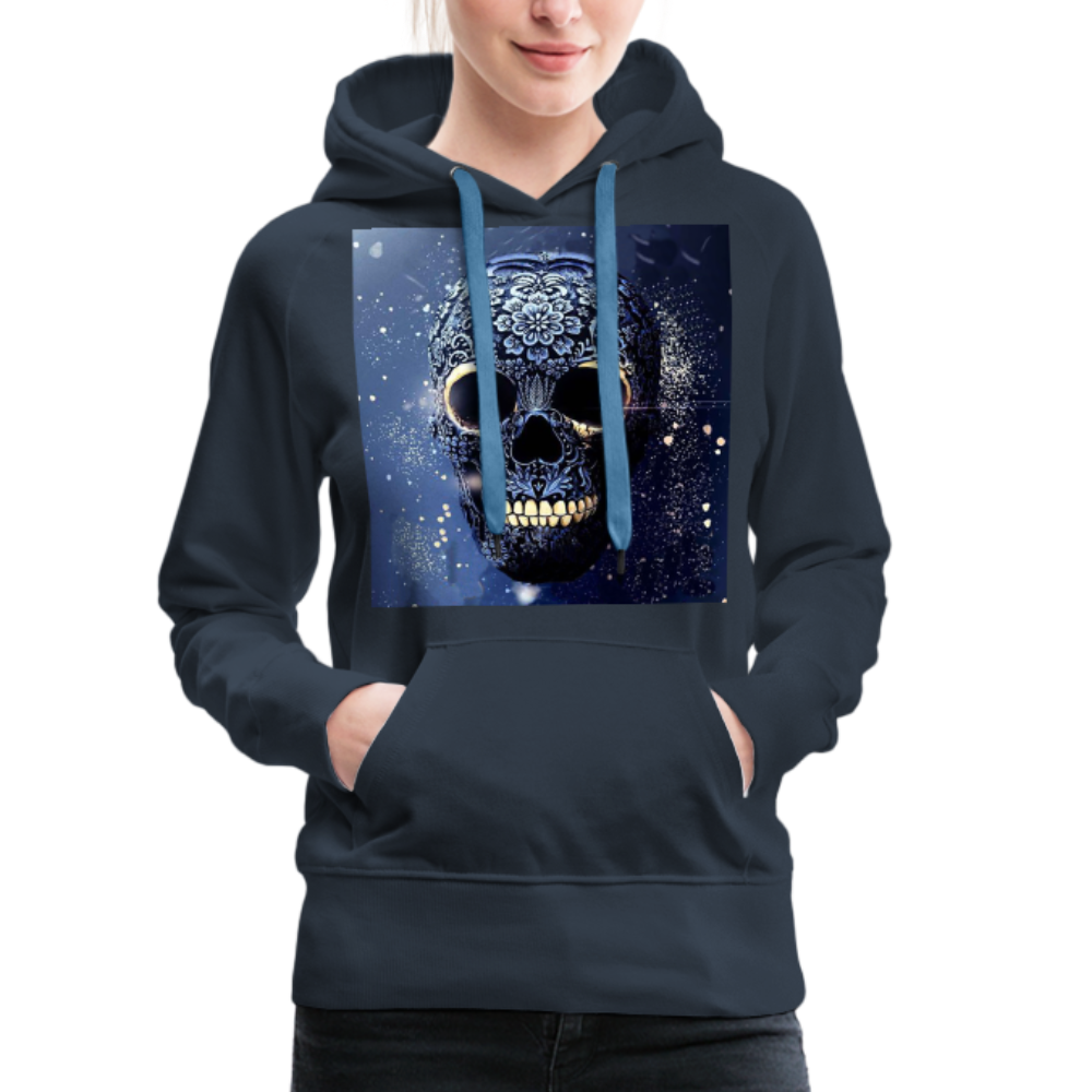 Kapuzenpullover Sweatjacke Sweatshirt Hoodie Pulli Basic Damen Kapuze - Navy