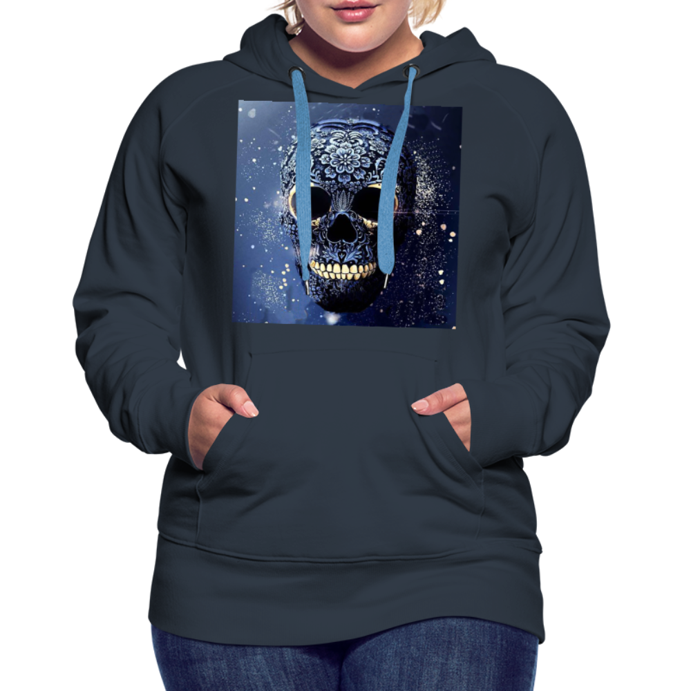 Kapuzenpullover Sweatjacke Sweatshirt Hoodie Pulli Basic Damen Kapuze - Navy