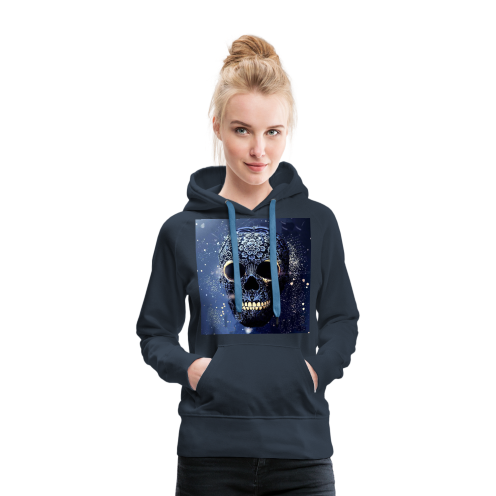 Kapuzenpullover Sweatjacke Sweatshirt Hoodie Pulli Basic Damen Kapuze - Navy