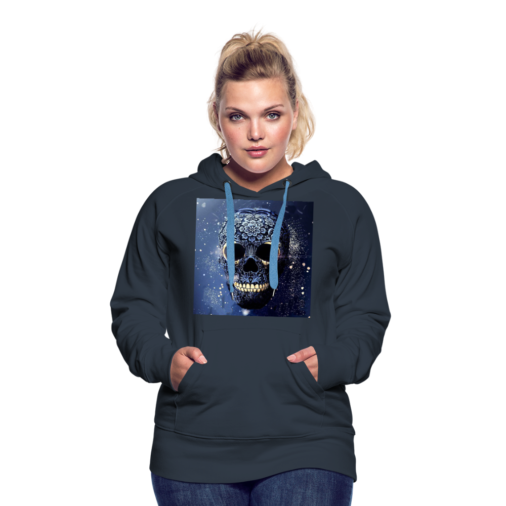 Kapuzenpullover Sweatjacke Sweatshirt Hoodie Pulli Basic Damen Kapuze - Navy
