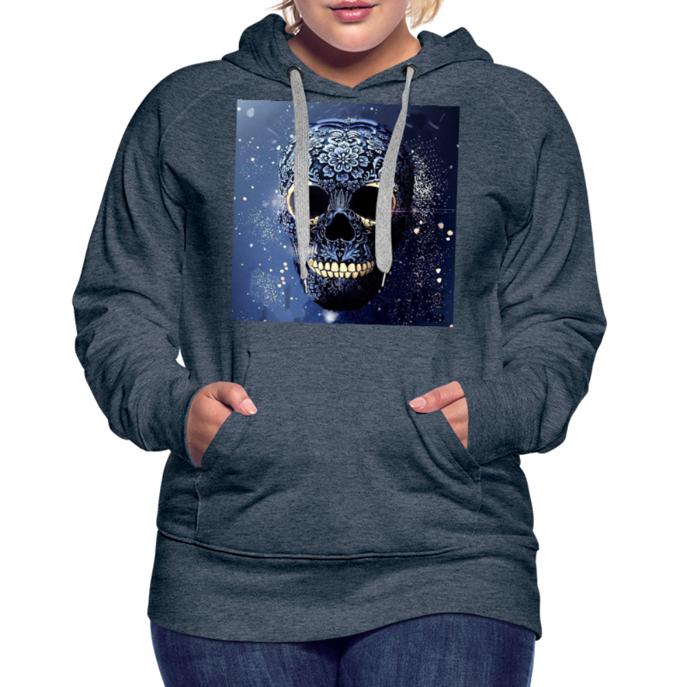 Kapuzenpullover Sweatjacke Sweatshirt Hoodie Pulli Basic Damen Kapuze - Jeansblau