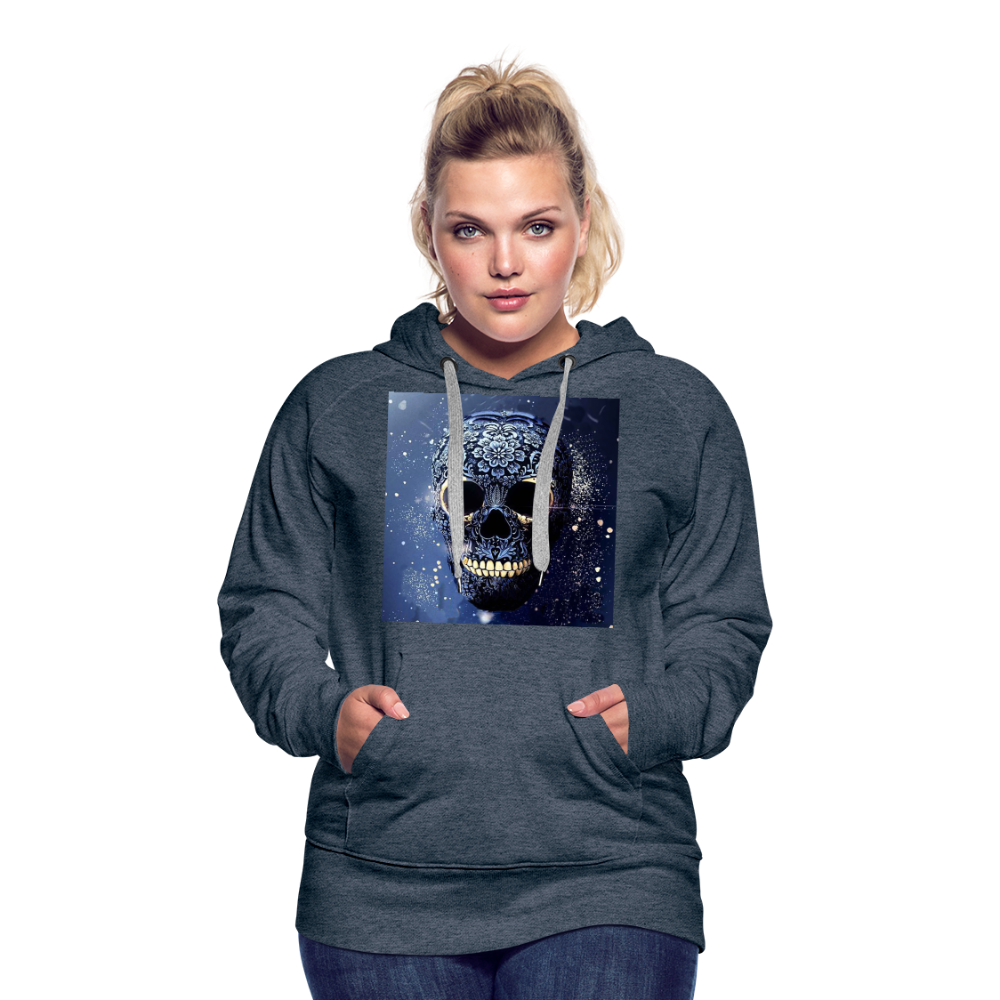 Kapuzenpullover Sweatjacke Sweatshirt Hoodie Pulli Basic Damen Kapuze - Jeansblau