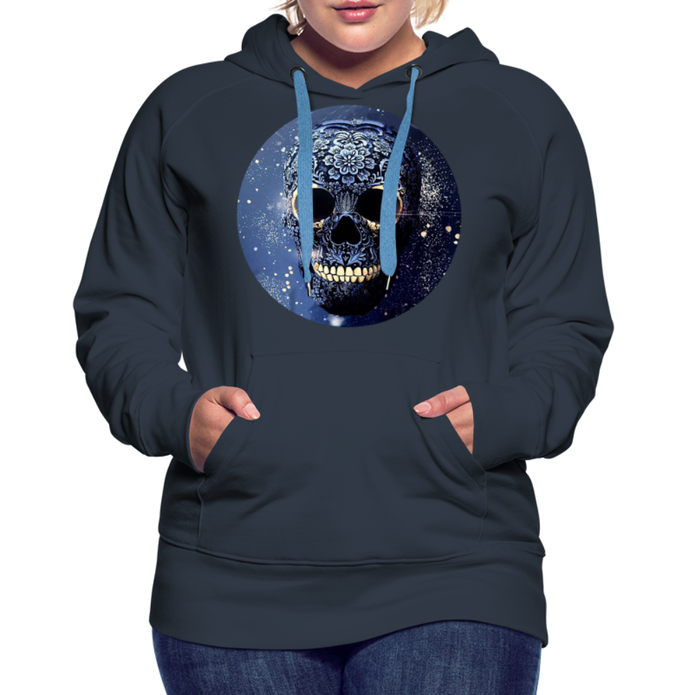 Kapuzenpullover Sweatjacke Sweatshirt Hoodie Pulli Basic Damen Kapuze Frauen - Navy