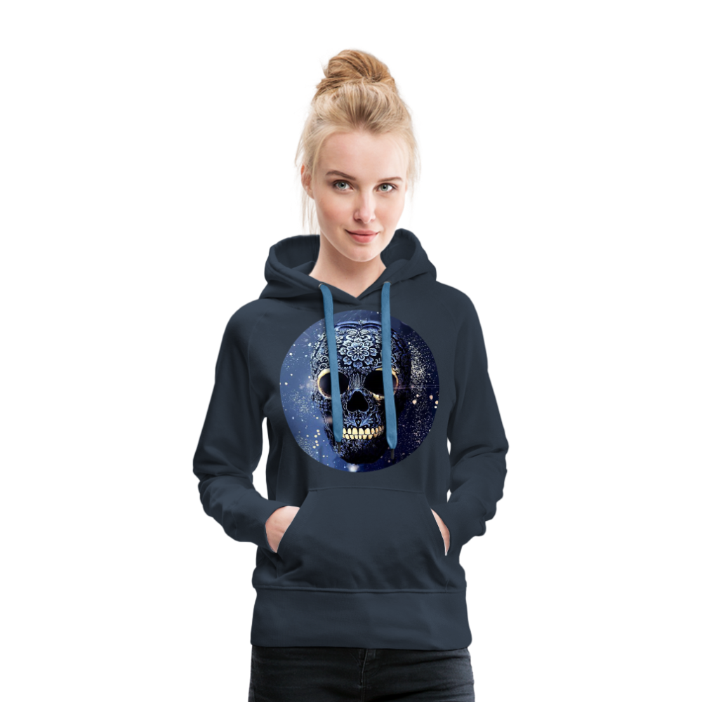 Kapuzenpullover Sweatjacke Sweatshirt Hoodie Pulli Basic Damen Kapuze Frauen - Navy
