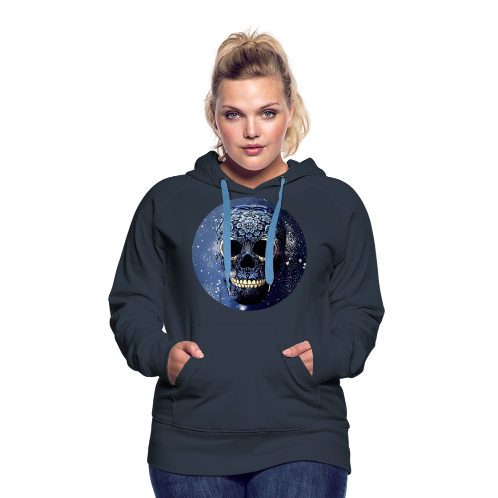 Kapuzenpullover Sweatjacke Sweatshirt Hoodie Pulli Basic Damen Kapuze Frauen - Navy