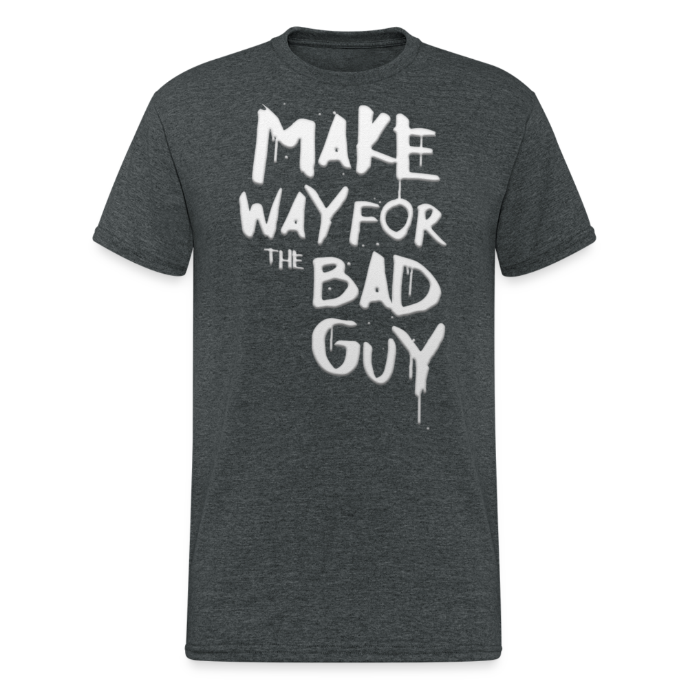 Herren MAKE WAY T-Shirt Rundhals Unisex Streetwear 100% Baumwolle - Dunkelgrau meliert