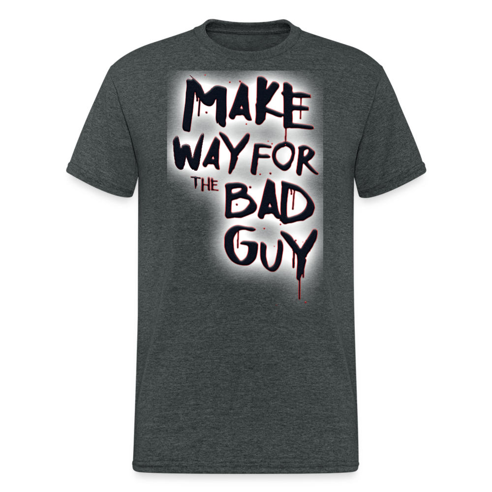 Herren MAKE WAY FOR T-Shirt Rundhals Unisex Streetwear 100% Baumwolle - Dunkelgrau meliert