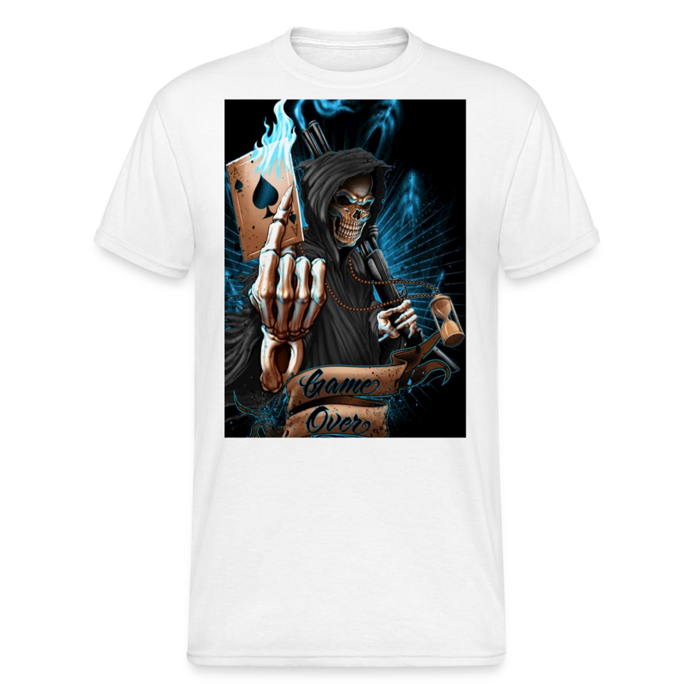 Fashion Herren Horror Skull 3D T-Shirt Rundhals Unisex Sommer Streetwear - weiß