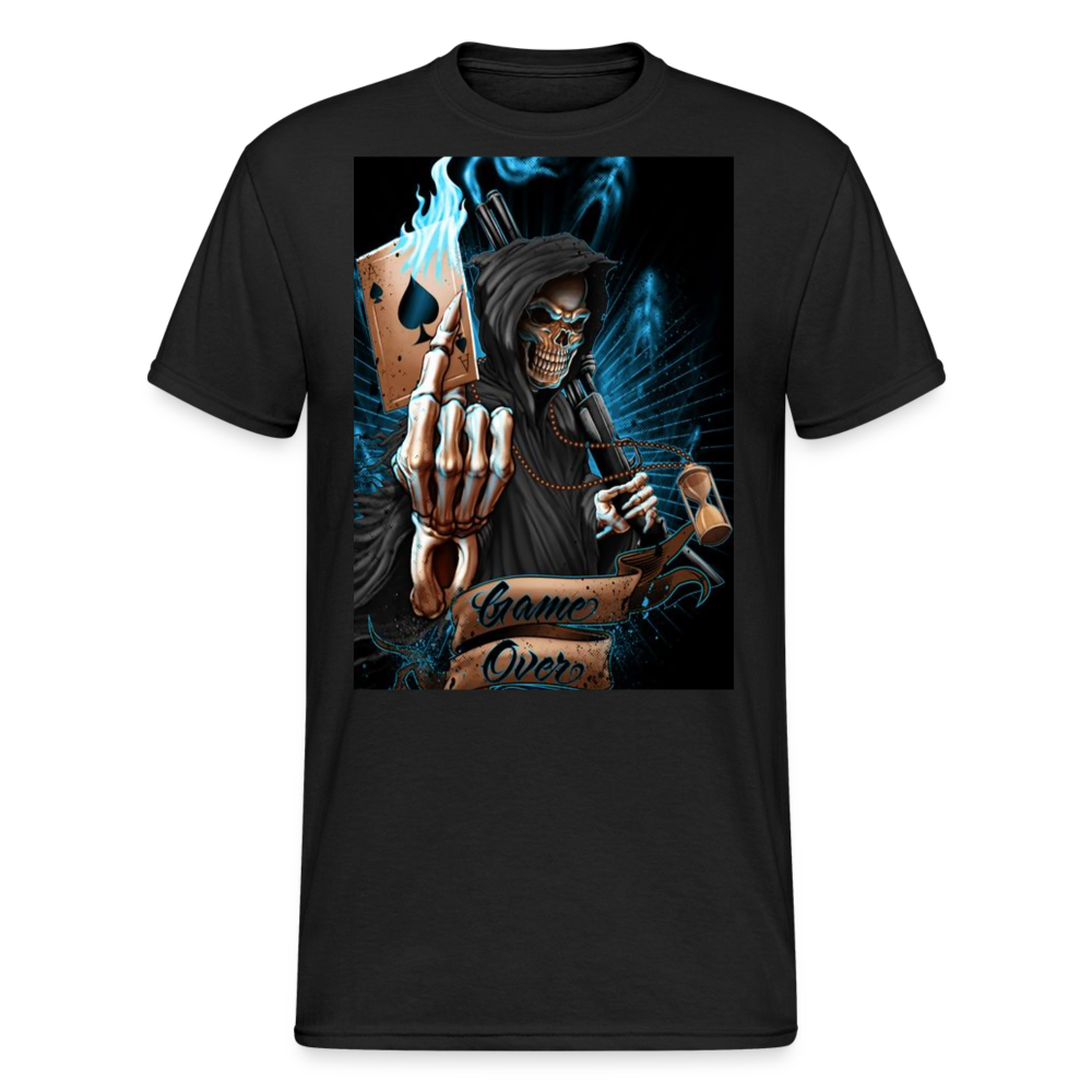 Fashion Herren Horror Skull 3D T-Shirt Rundhals Unisex Sommer Streetwear - Schwarz
