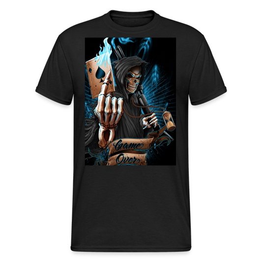 Fashion Herren Horror Skull 3D T-Shirt Rundhals Unisex Sommer Streetwear - Schwarz