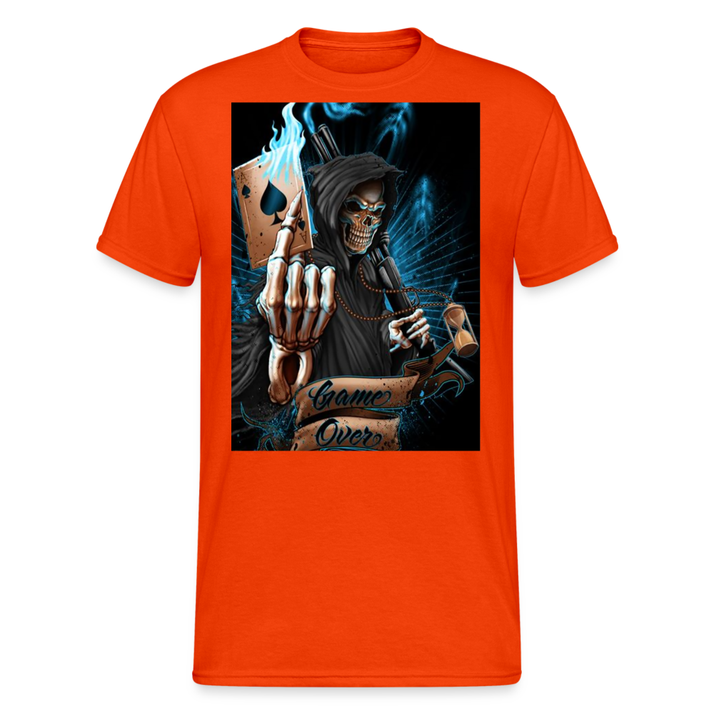 Fashion Herren Horror Skull 3D T-Shirt Rundhals Unisex Sommer Streetwear - kräftig Orange