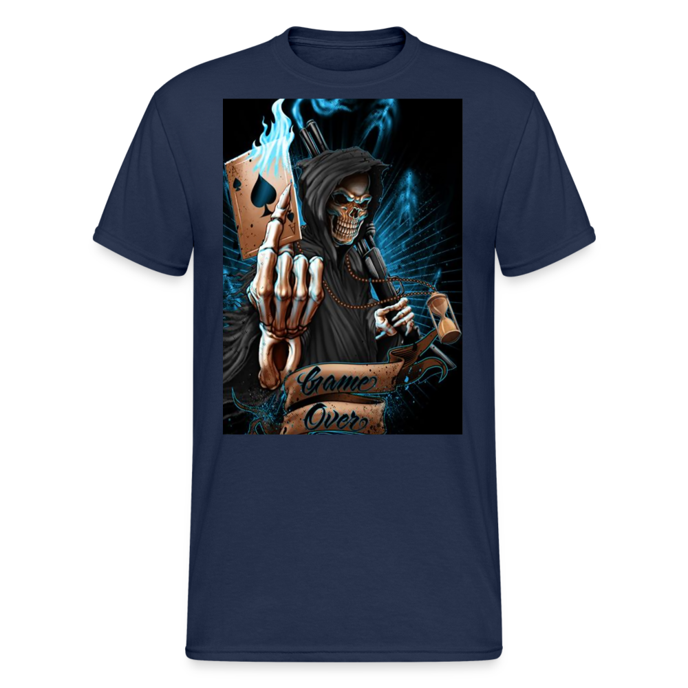 Fashion Herren Horror Skull 3D T-Shirt Rundhals Unisex Sommer Streetwear - Navy