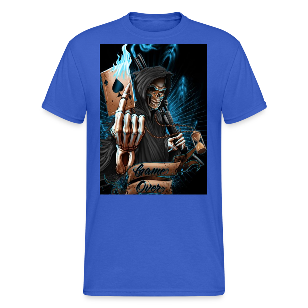 Fashion Herren Horror Skull 3D T-Shirt Rundhals Unisex Sommer Streetwear - Königsblau