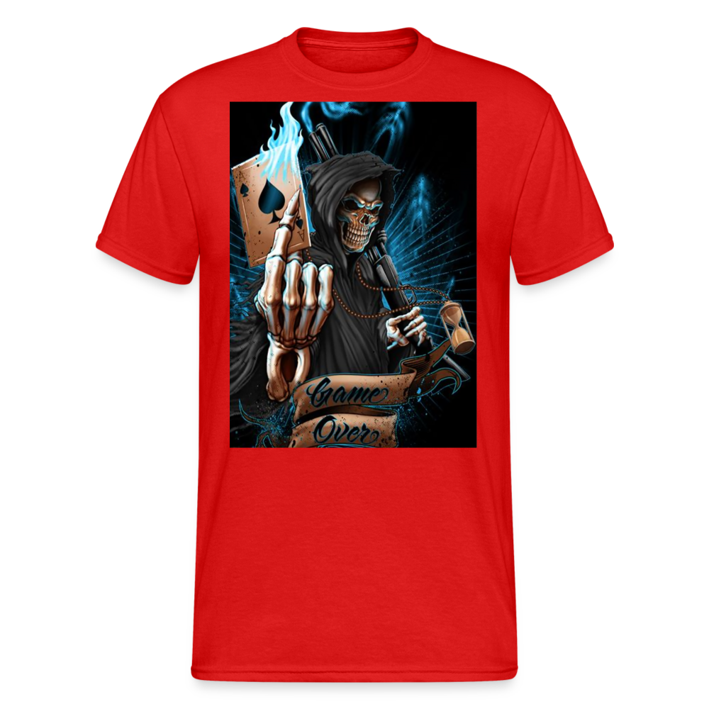 Fashion Herren Horror Skull 3D T-Shirt Rundhals Unisex Sommer Streetwear - Rot
