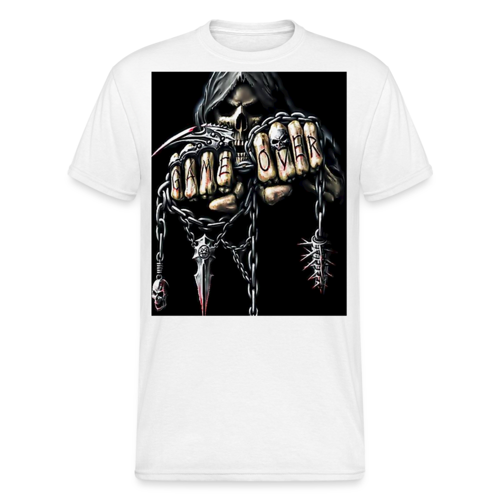 Fashion Herren Horror Skull 3D T-Shirt Rundhals Unisex Sommer Streetwear - weiß