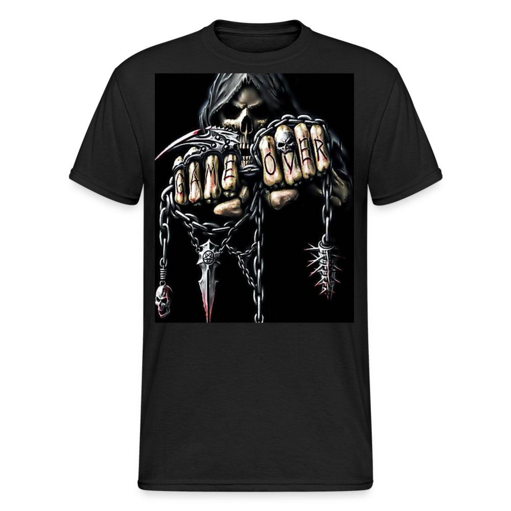 Fashion Herren Horror Skull 3D T-Shirt Rundhals Unisex Sommer Streetwear - Schwarz