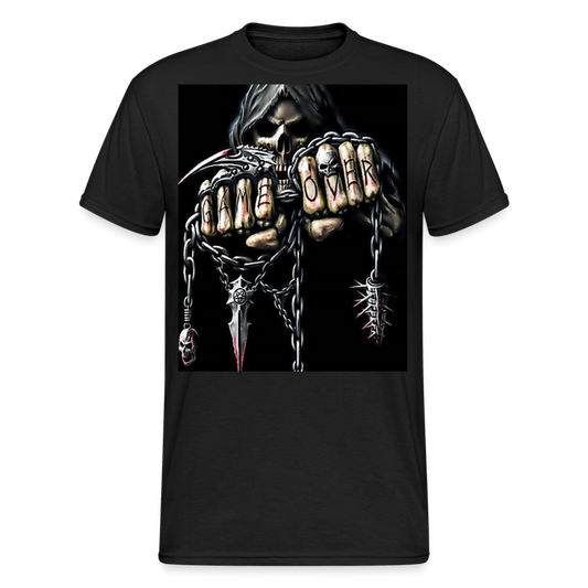 Fashion Herren Horror Skull 3D T-Shirt Rundhals Unisex Sommer Streetwear - Schwarz