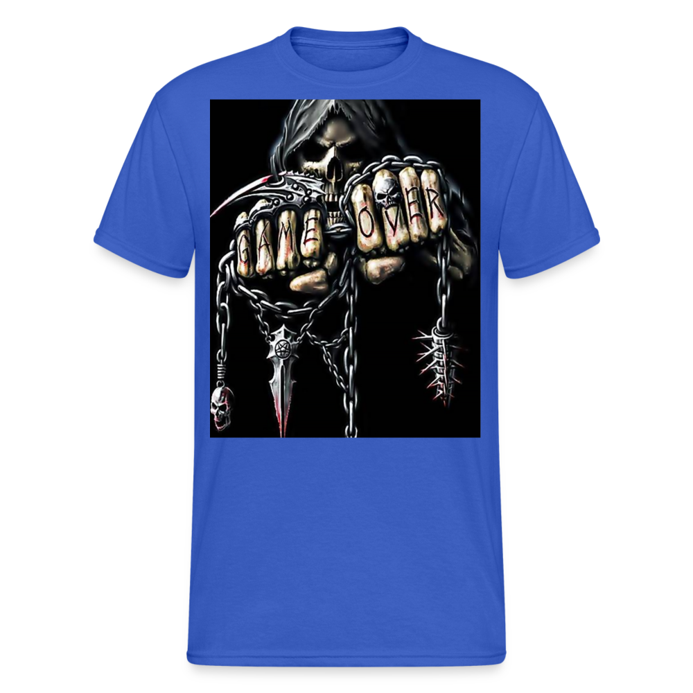 Fashion Herren Horror Skull 3D T-Shirt Rundhals Unisex Sommer Streetwear - Königsblau