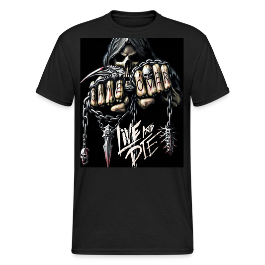 Fashion Herren Horror Skull 3D T-Shirt Rundhals Unisex Sommer Streetwear - Schwarz
