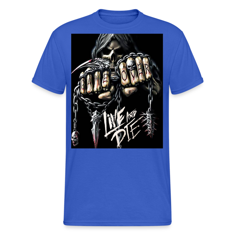 Fashion Herren Horror Skull 3D T-Shirt Rundhals Unisex Sommer Streetwear - Königsblau