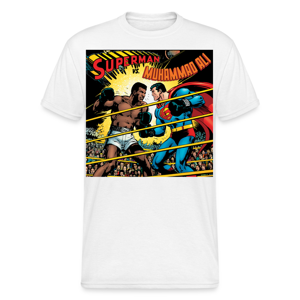 Fashion Herren Superman Mohammad Ali 3D T-Shirt Rundhals Unisex Streetwear - weiß