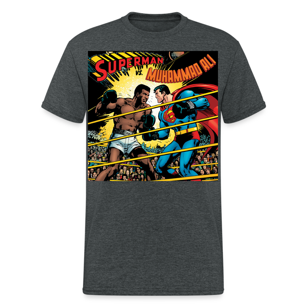 Fashion Herren Superman Mohammad Ali 3D T-Shirt Rundhals Unisex Streetwear - Dunkelgrau meliert