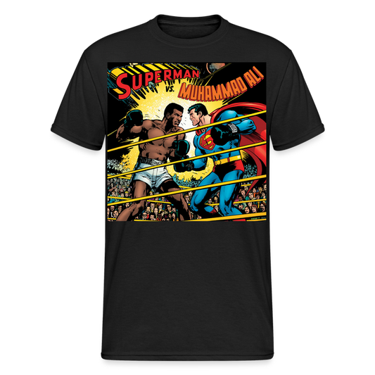 Fashion Herren Superman Mohammad Ali 3D T-Shirt Rundhals Unisex Streetwear - Schwarz