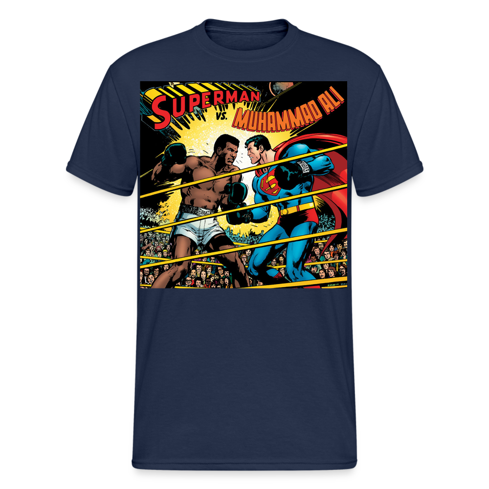 Fashion Herren Superman Mohammad Ali 3D T-Shirt Rundhals Unisex Streetwear - Navy