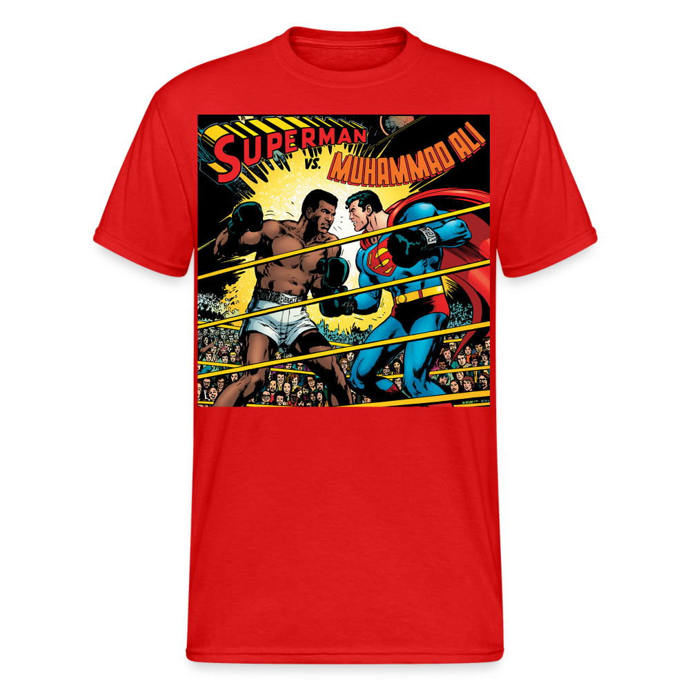 Fashion Herren Superman Mohammad Ali 3D T-Shirt Rundhals Unisex Streetwear - Rot