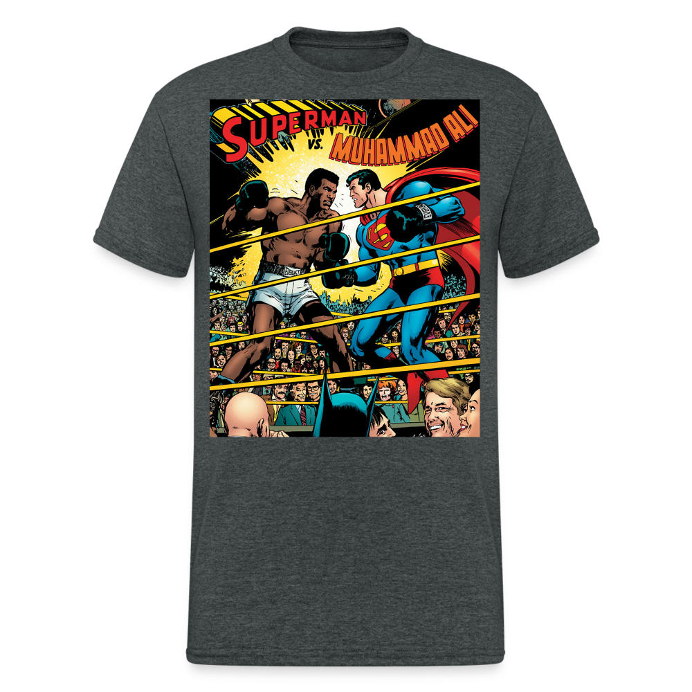 Fashion Herren Superman Mohammad Ali 3D T-Shirt Nerd Unisex Streetwear - Dunkelgrau meliert