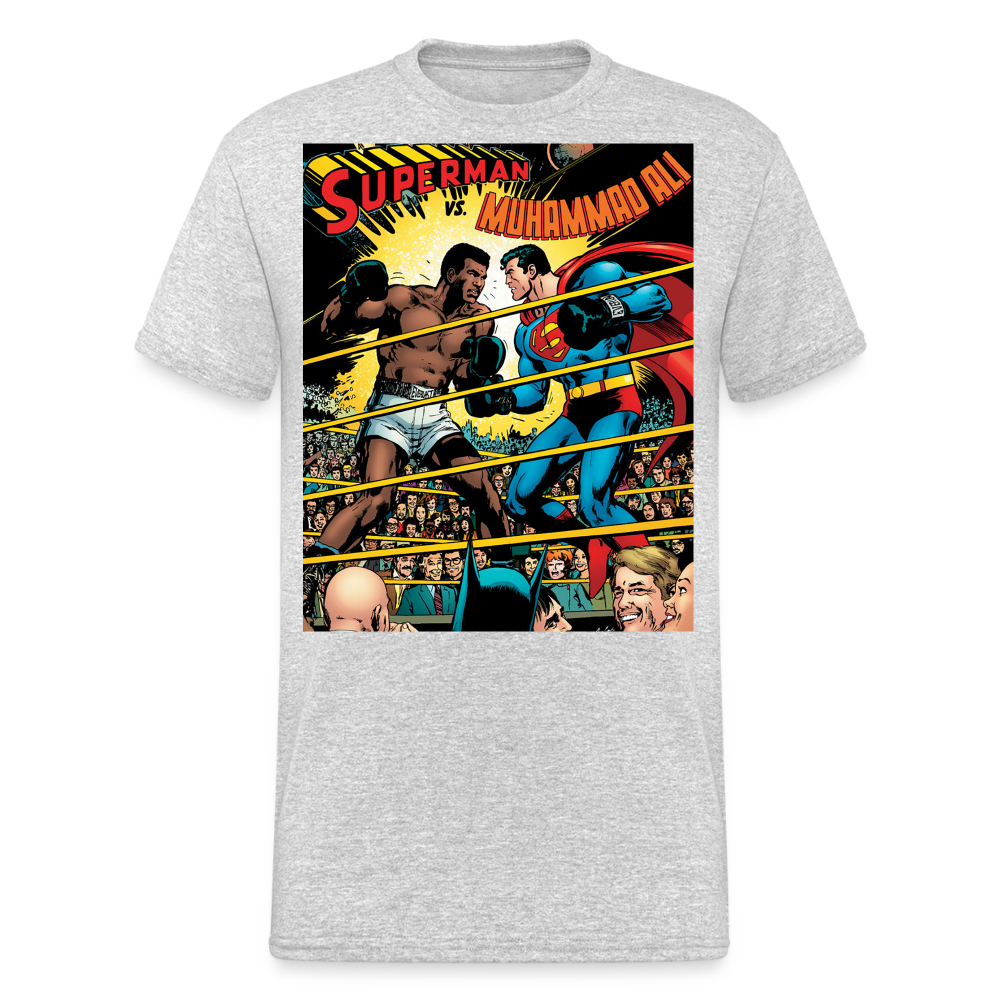 Fashion Herren Superman Mohammad Ali 3D T-Shirt Nerd Unisex Streetwear - Grau meliert