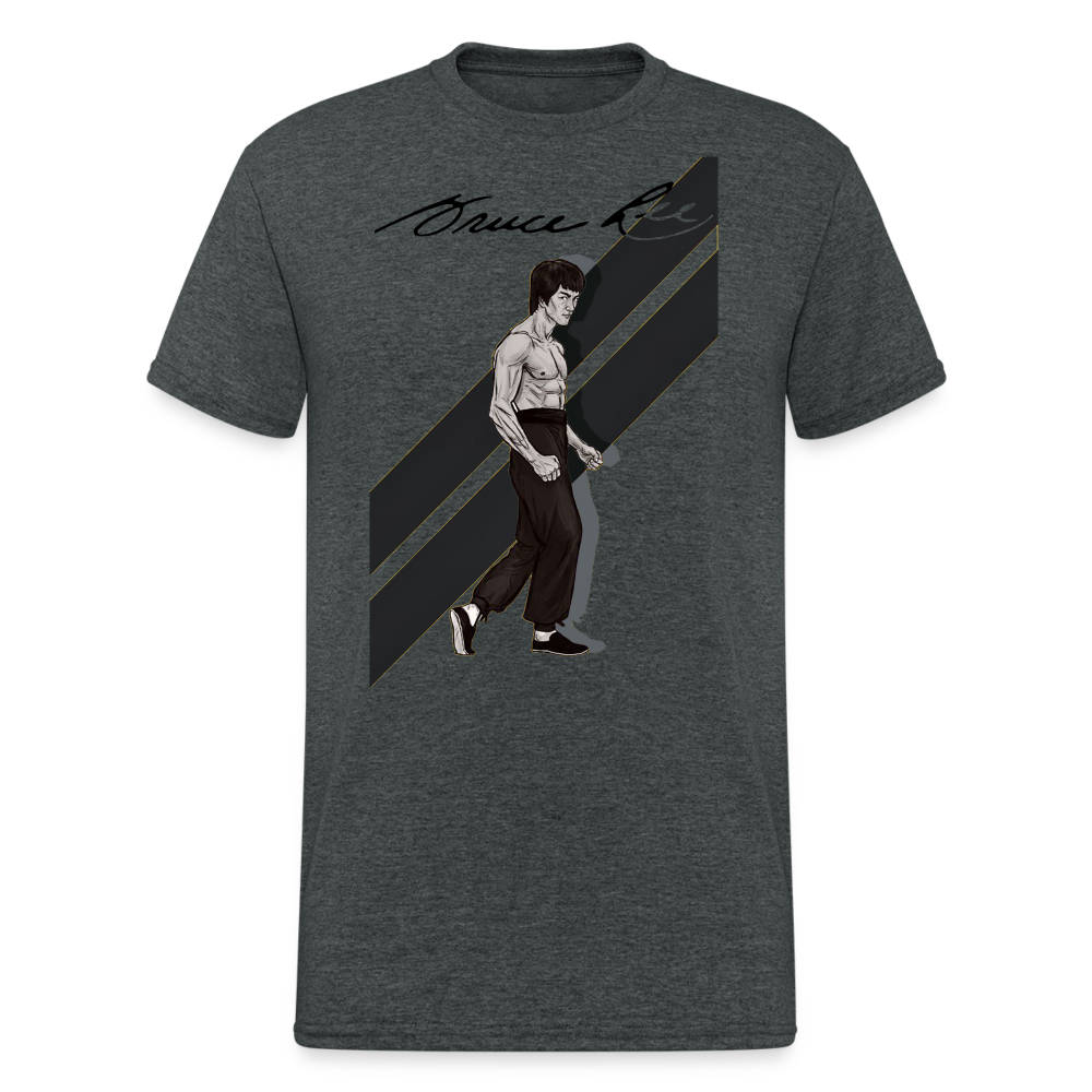 3D-T-Shirt Unisex Streetwear Fashion Kung Fu Super Star Bruce Lee - Dunkelgrau meliert