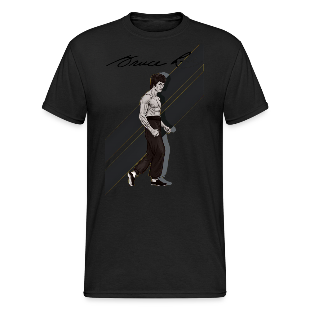 3D-T-Shirt Unisex Streetwear Fashion Kung Fu Super Star Bruce Lee - Schwarz
