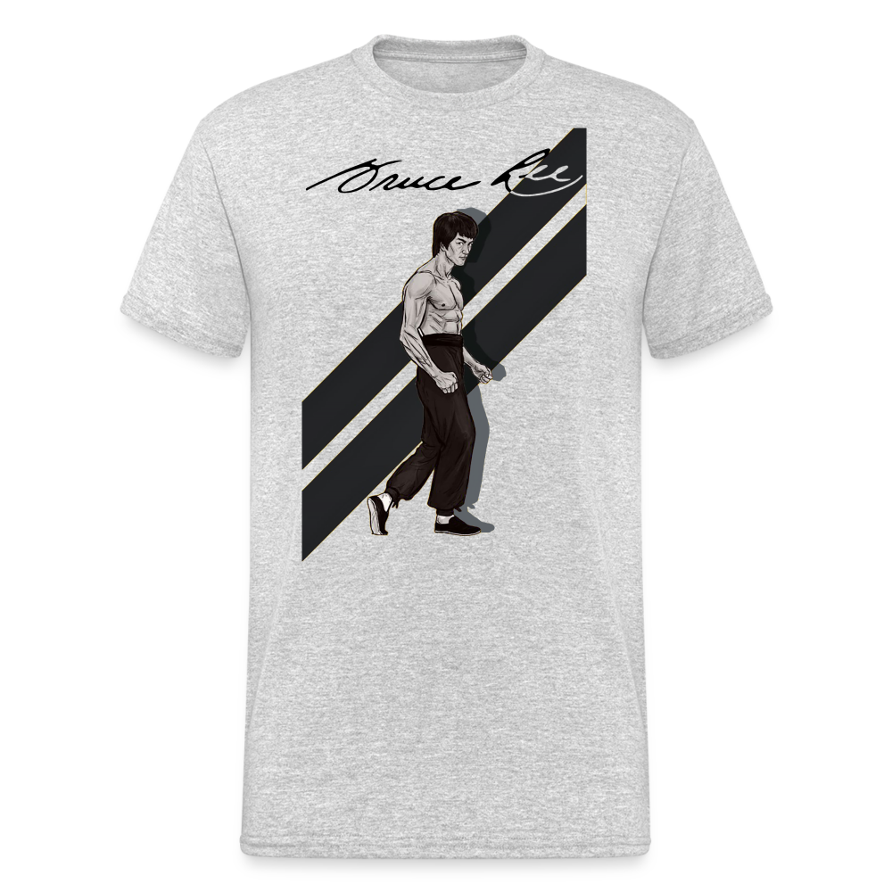 3D-T-Shirt Unisex Streetwear Fashion Kung Fu Super Star Bruce Lee - Grau meliert