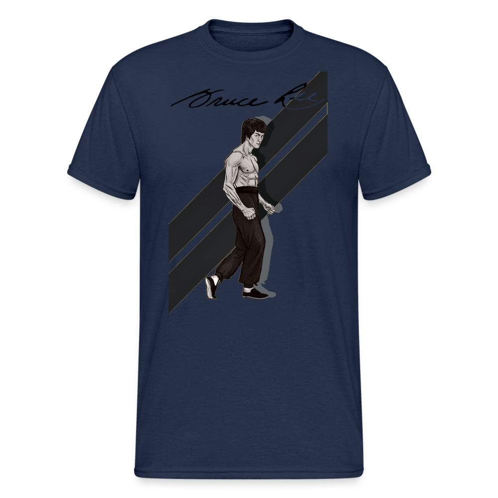 3D-T-Shirt Unisex Streetwear Fashion Kung Fu Super Star Bruce Lee - Navy