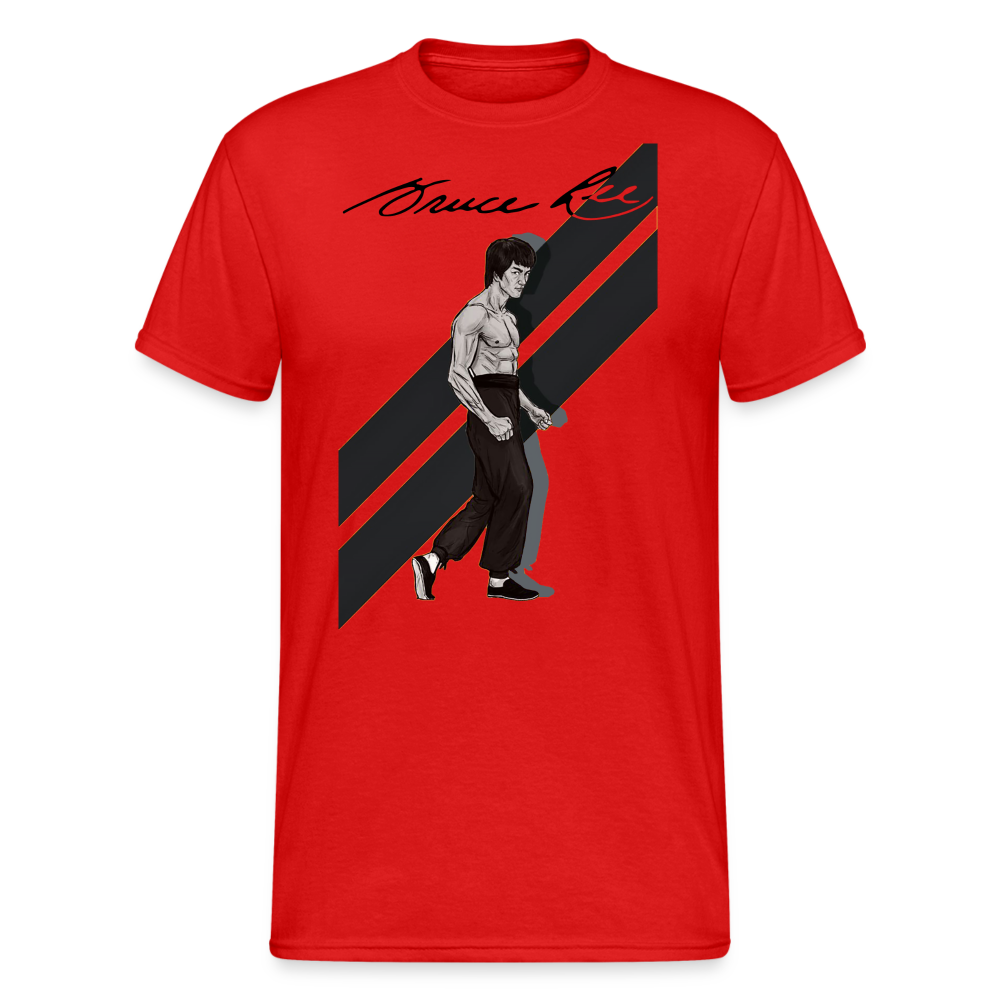 3D-T-Shirt Unisex Streetwear Fashion Kung Fu Super Star Bruce Lee - Rot