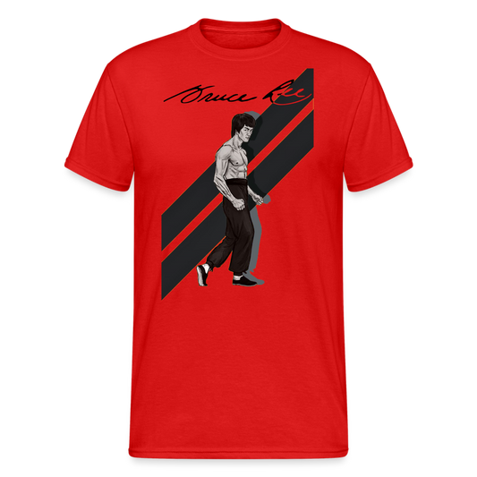 3D-T-Shirt Unisex Streetwear Fashion Kung Fu Super Star Bruce Lee - Rot
