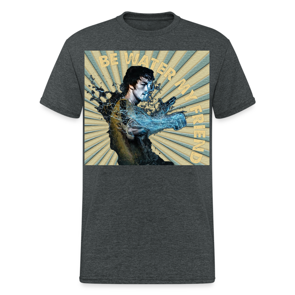 Unisex 3D-T-Shirt Streetwear Fashion Kung Fu Super Star Bruce Lee - Dunkelgrau meliert