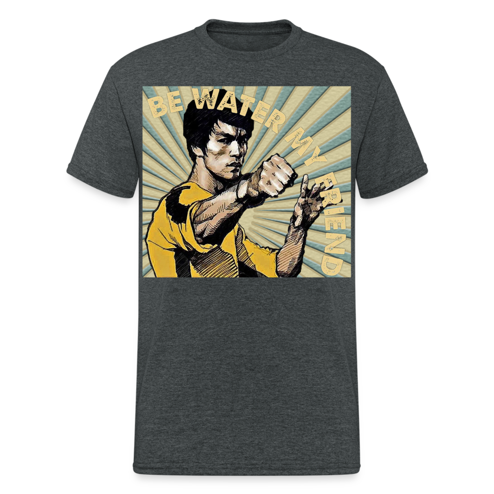 3D-T-Shirt Unisex Streetwear Fashion Kung Fu Super Star Bruce Lee - Dunkelgrau meliert