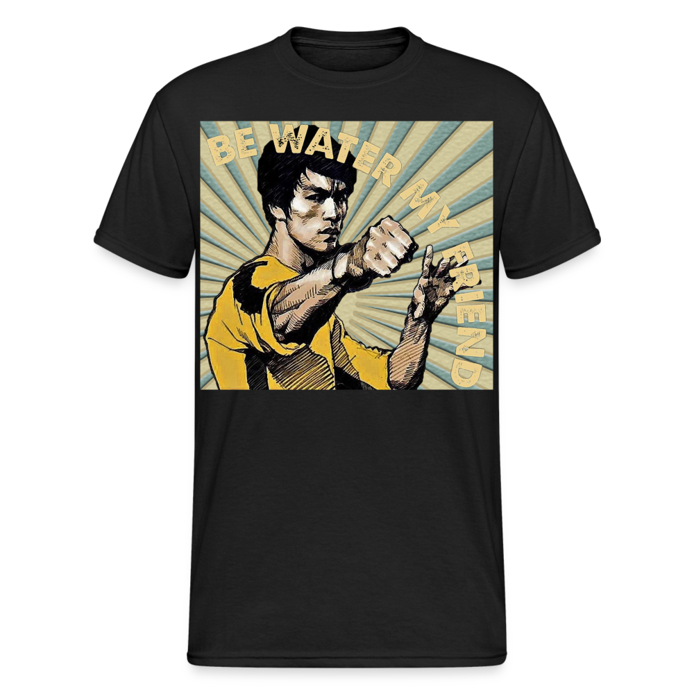 3D-T-Shirt Unisex Streetwear Fashion Kung Fu Super Star Bruce Lee - Schwarz