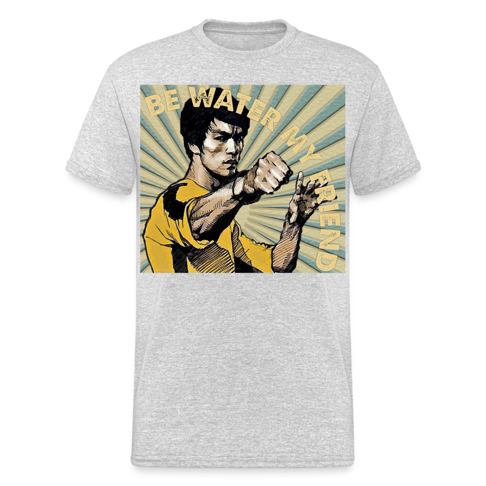 3D-T-Shirt Unisex Streetwear Fashion Kung Fu Super Star Bruce Lee - Grau meliert