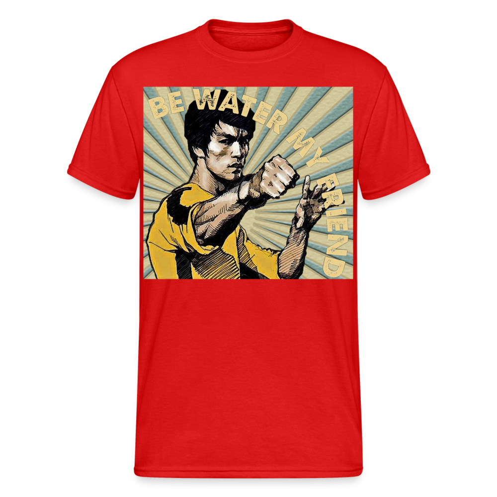 3D-T-Shirt Unisex Streetwear Fashion Kung Fu Super Star Bruce Lee - Rot