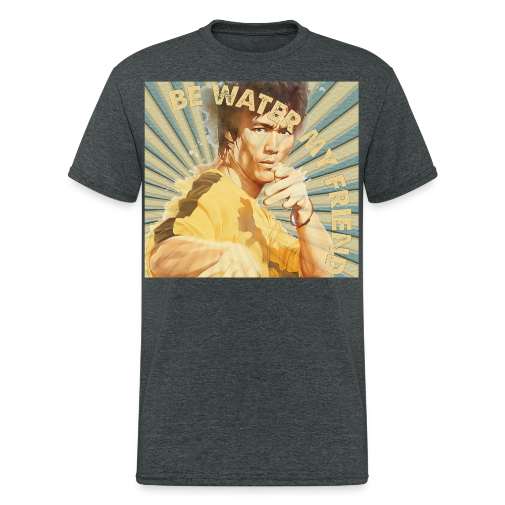 Unisex 3D-T-Shirt Streetwear Fashion Kung Fu Super Star Bruce Lee - Dunkelgrau meliert