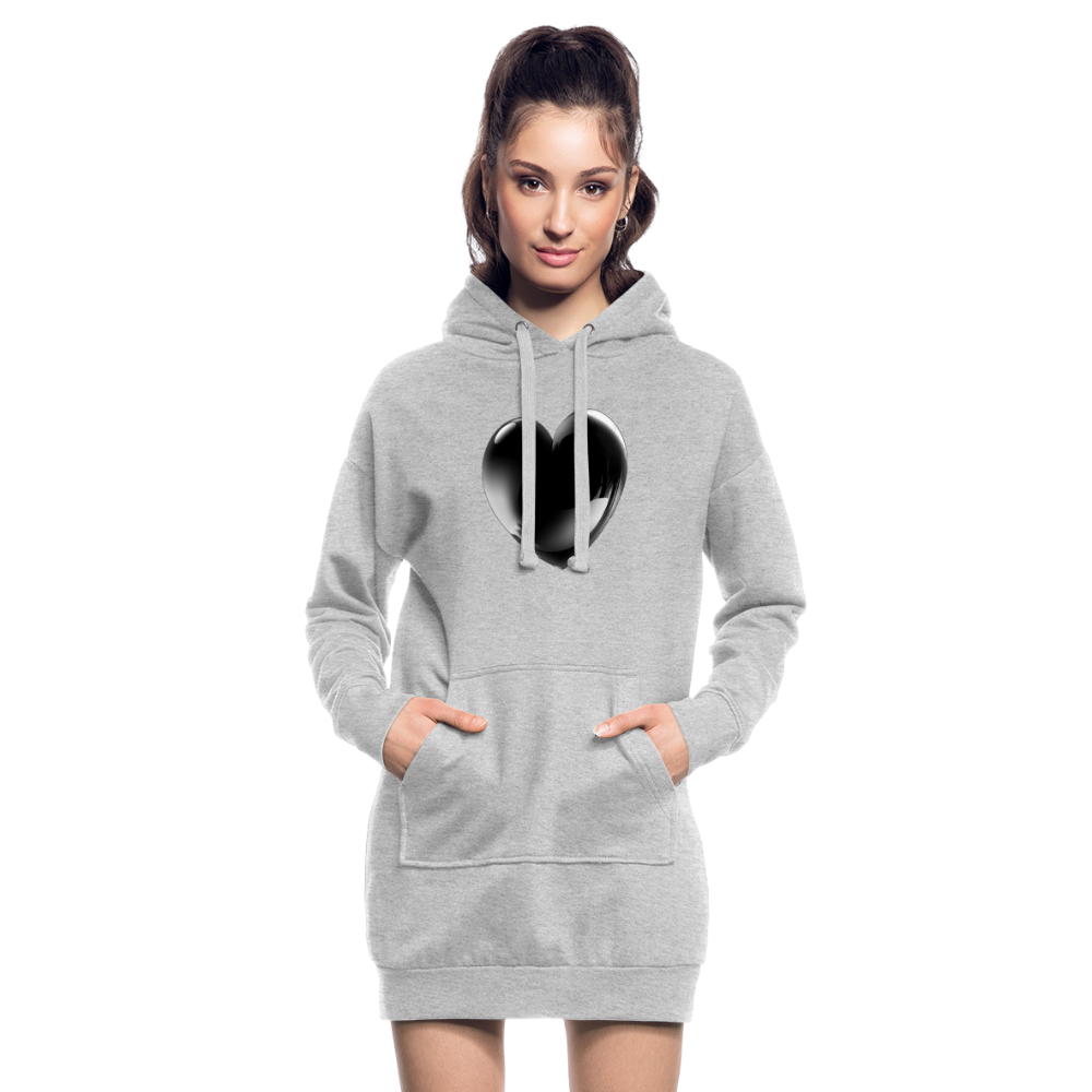 Kapuzenpullover Sweatshirt Pulloverkleid Hoodie Pulli Tunika Damen Sportkleid - Grau meliert