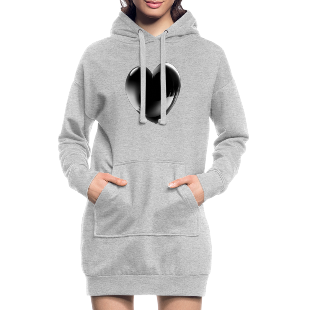 Kapuzenpullover Sweatshirt Pulloverkleid Hoodie Pulli Tunika Damen Sportkleid - Grau meliert