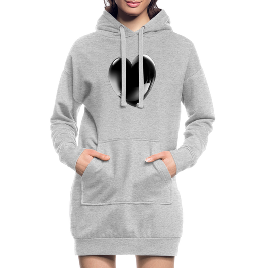 Kapuzenpullover Sweatshirt Pulloverkleid Hoodie Pulli Tunika Damen Sportkleid - Grau meliert