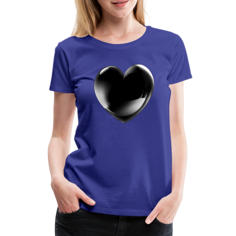 Damen Sommer Top 3D Herz T-Shirt Rundhals Streetwear lockeres Damentop - Königsblau