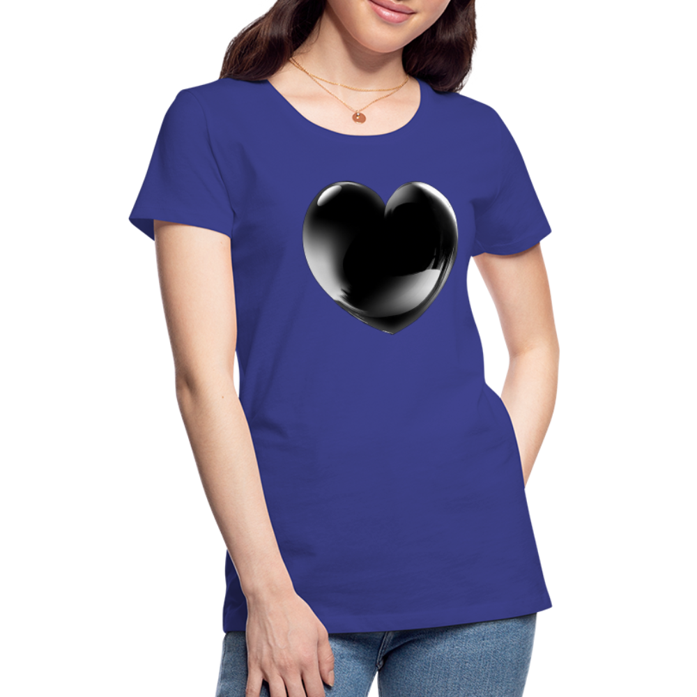 Damen Sommer Top 3D Herz T-Shirt Rundhals Streetwear lockeres Damentop - Königsblau