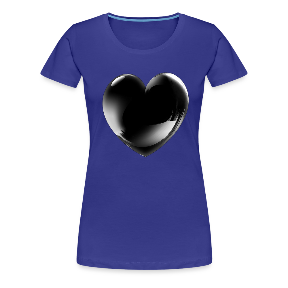 Damen Sommer Top 3D Herz T-Shirt Rundhals Streetwear lockeres Damentop - Königsblau